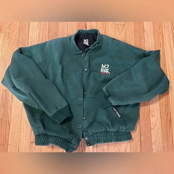 Vintage No Fear Bomber Jacket Coat in Large